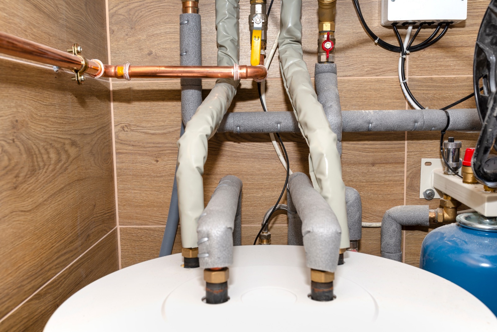 Exposed home plumbing supply lines of the kind vulnerable to freezing